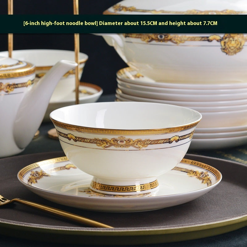Tangshan Bone Tableware European Household Bowl Plate Dish Bowl