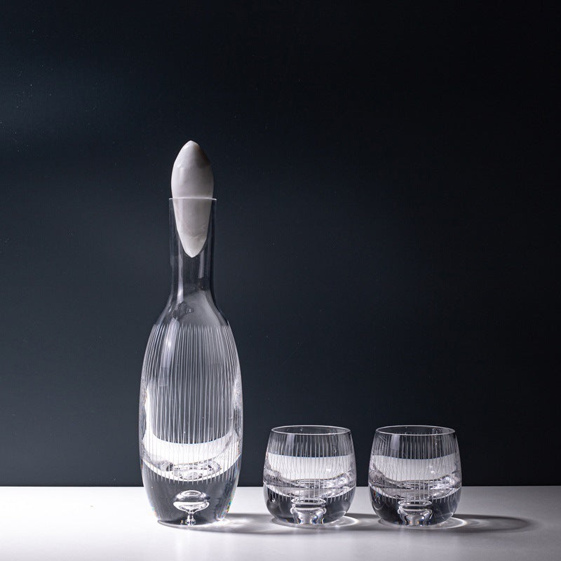 Transparent One Pot Two Cups Wine Set Suit Large Capacity Glass Light Luxury Household