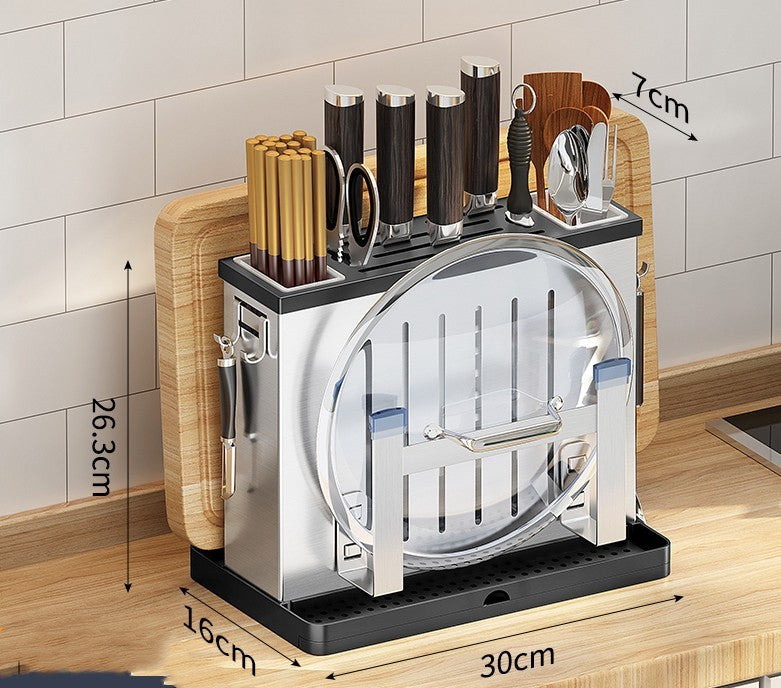 Stainless Steel Knife Rack Shelf Kitchen Wall-mounted Knife Storage Rack