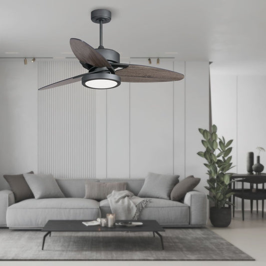 Light Pro 52 In. LED Indoor Jet Black Smart Ceiling Fan With Light Kit And Reversible DC Motor
