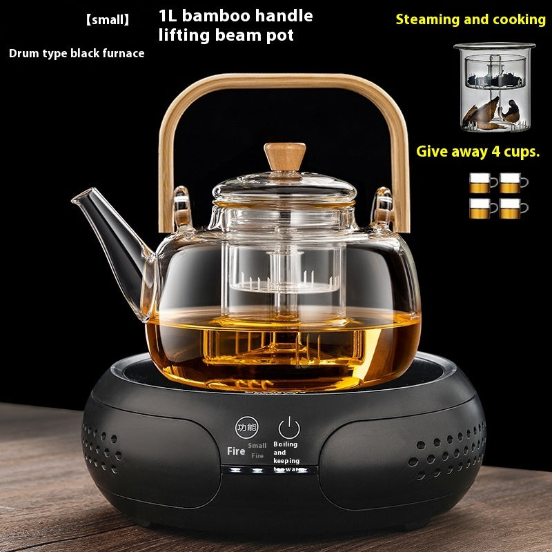 Integrated Steaming And Boiling Glass Teapot 1.3L Large Capacity
