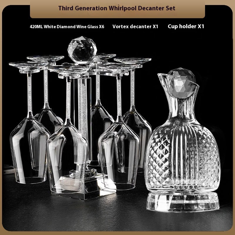 Crystal Spiral Breathing Wine Decanter Burgundy Red Wine Goblet Suit