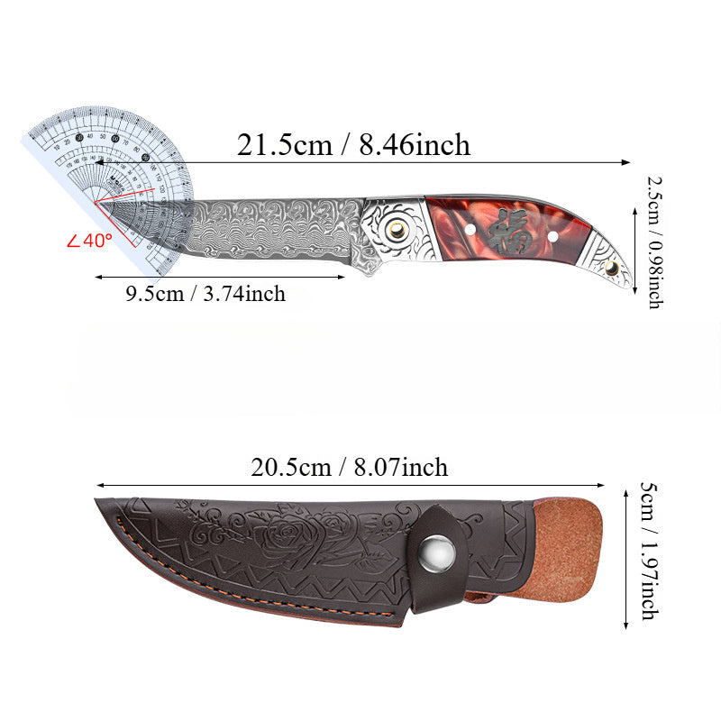 The Red-handled Fu Hand Handle Meat Knife