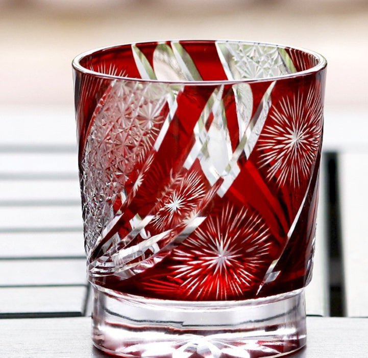 Japanese Style Edo Cut Asterism Crystal Glass