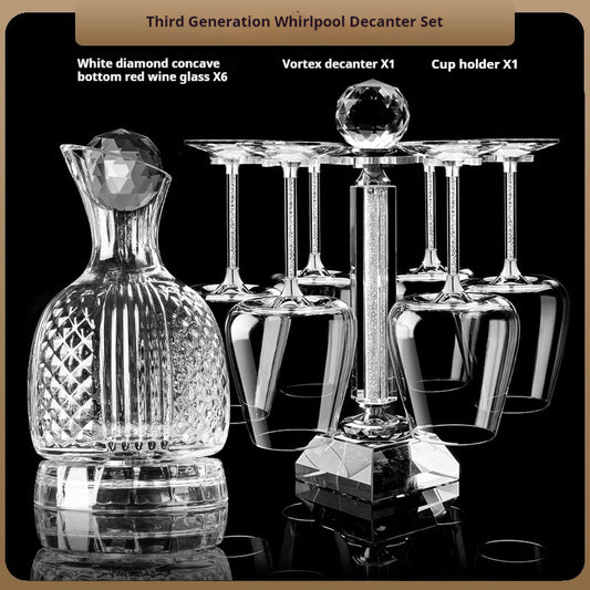 Crystal Spiral Breathing Wine Decanter Burgundy Red Wine Goblet Suit